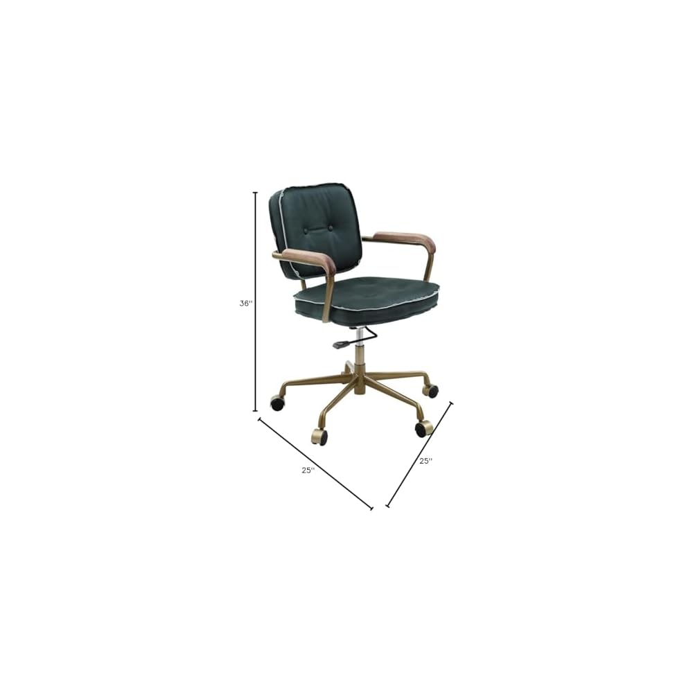 Acme Siecross Office Chair in Emerald Green Leather