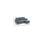 Panana Sectional Sofa Modern Deep 3-Seat Sofa Couch with Ottoman, Upholstered Furniture for Living Room, Apartment, Studio, Office (Grey Linen, Rolled Arms)