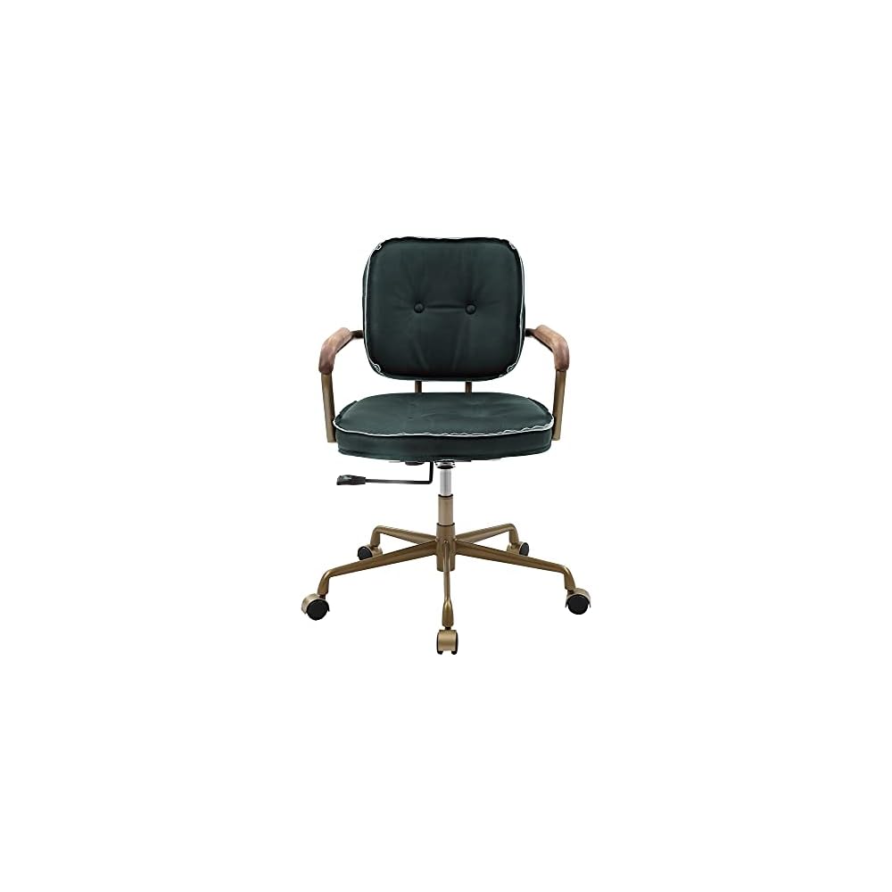 Acme Siecross Office Chair in Emerald Green Leather