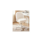 GTPOFFICE Vanity Chair with Back, Adjustable Tall Office Chair High Swivel Bar Stools Fluffy Cute Desk Chair Comfy with Wheels Bow Pillow Armlees for Adults Standing Desk Bar Teddy Velvet Blossom Pink