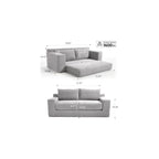70.87" Cloud Loveseat Sofa, Boneless Corduroy Loveseat Couches, Sofa in a Box, 2 Seater Deep Seat Couch with Convertible Sofa Bed for Apartment, Office, Living Room, No Assembly Required (Light Grey)