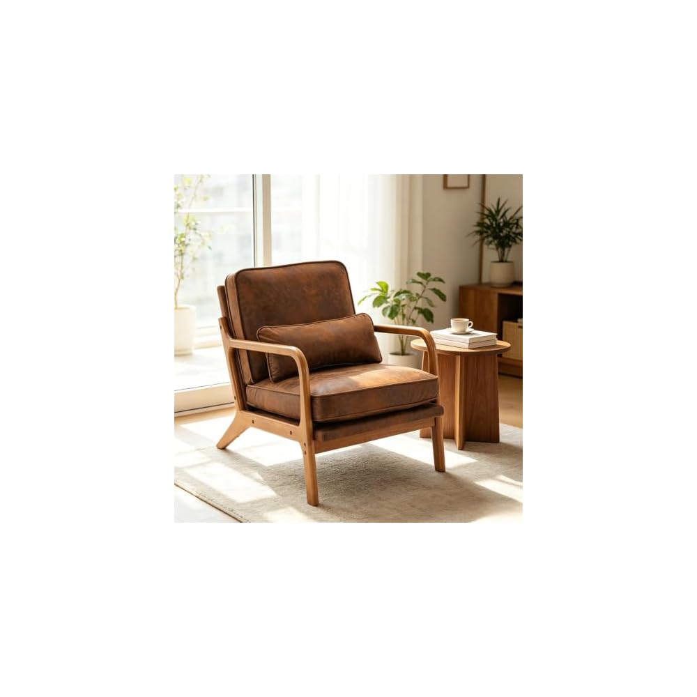 Karl home Mid-Century Modern Accent Reading Chair, Black