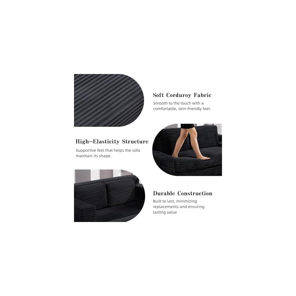 2-in-1 Convertible Folding Sofa Bed, 71" Black