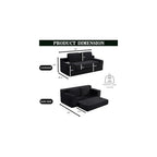 2-in-1 Convertible Folding Sofa Bed, 71" Black