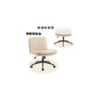 Criss Cross Chair with Wheels Dual Footrest, 300LBS Capacity Ergonomic Office Chair with 360° Swivel and Adjustable Reclining, Modern Rolling Desk Chair for Home Office Reading Corner