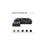 MAXYOYO Modular Sectional Sofa Couch, L-Shaped Boneless Cloud Couch with Flexible Ottoman, Chenille Upholstered Sofafor Living Room, No Assembly Required, Dark Grey