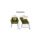 Elle Decor Odile Accent Chair, Plush Back Cushion, Black Metal Frame, Modern Living Room Upholstery Furniture