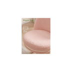 GTPOFFICE Vanity Chair with Back, Adjustable Tall Office Chair High Swivel Bar Stools Fluffy Cute Desk Chair Comfy with Wheels Bow Pillow Armlees for Adults Standing Desk Bar Teddy Velvet Blossom Pink