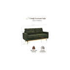 Dark Green 56" Loveseat Sofa, Couches for Small Spaces, Mid Century Love Seat Couches for Living Room, Upholstered 2-Seater Small Couch for Bedroom, Apartment, Easy Assembly (Dark Green)