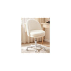 GTPOFFICE Vanity Chair with Back, Adjustable Tall Office Chair High Swivel Bar Stools Fluffy Cute Desk Chair Comfy with Wheels Bow Pillow Armlees for Adults Standing Desk Bar Teddy Velvet Blossom Pink