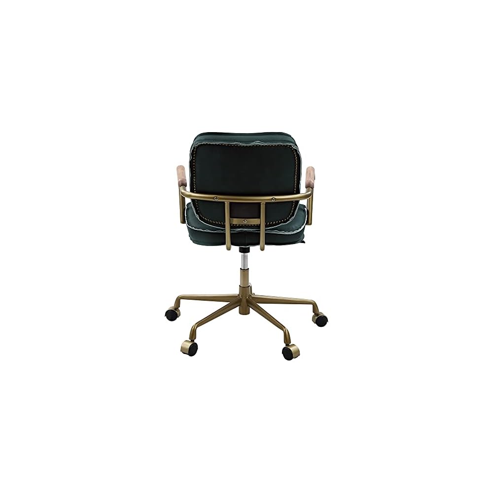 Acme Siecross Office Chair in Emerald Green Leather