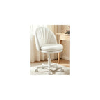 GTPOFFICE Vanity Chair with Back, Adjustable Tall Office Chair High Swivel Bar Stools Fluffy Cute Desk Chair Comfy with Wheels Bow Pillow Armlees for Adults Standing Desk Bar Teddy Velvet Blossom Pink