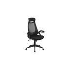 EMMA + OLIVER High Back Black Mesh Executive Office Chair with Flip-Up Arms