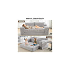 70.87" Cloud Loveseat Sofa, Boneless Corduroy Loveseat Couches, Sofa in a Box, 2 Seater Deep Seat Couch with Convertible Sofa Bed for Apartment, Office, Living Room, No Assembly Required (Light Grey)