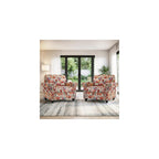 Folral Accent Chairs Set of 2, Comfy Reading Armchair, Beige