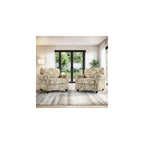 Folral Accent Chairs Set of 2, Comfy Reading Armchair, Beige