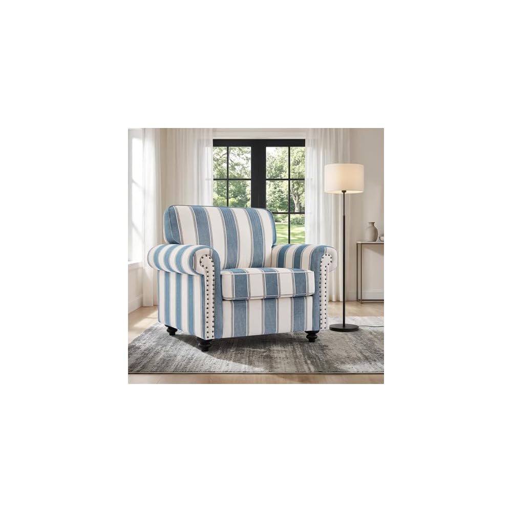 Folral Accent Chairs Set of 2, Comfy Reading Armchair, Beige