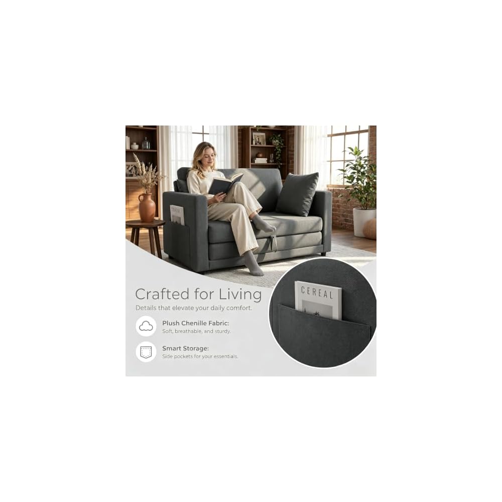 Txtin's 51" Loveseat Sleeper Sofa Bed Convertible Sofa Bed for Small Space