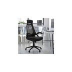 EMMA + OLIVER High Back Black Mesh Executive Office Chair with Flip-Up Arms