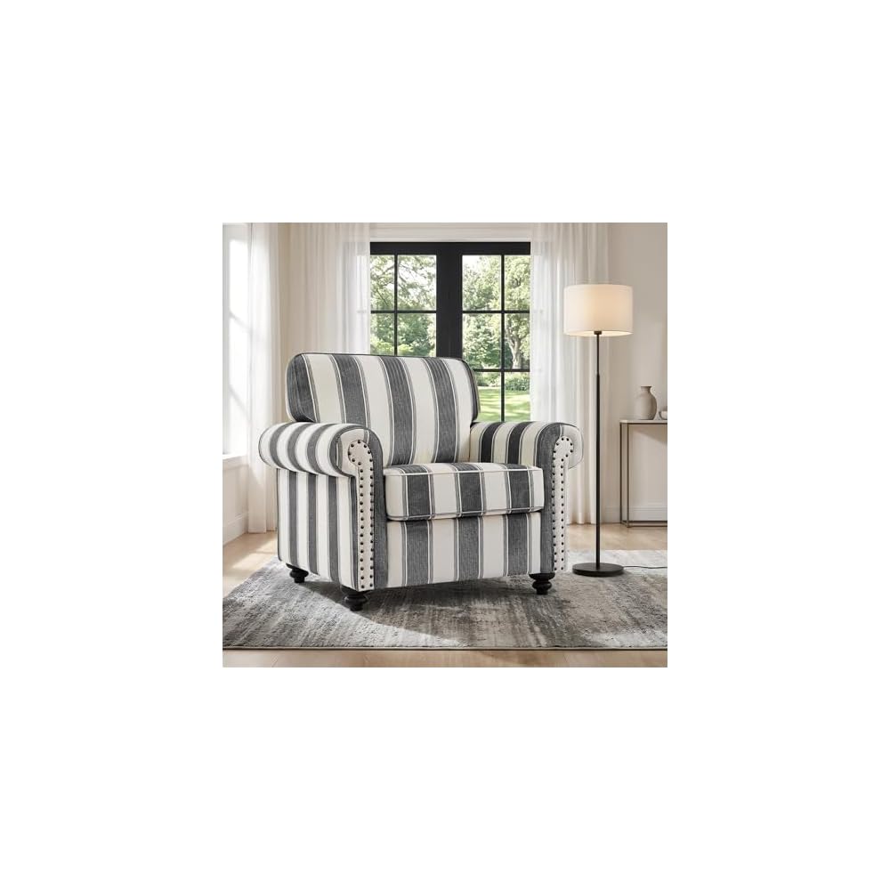 Folral Accent Chairs Set of 2, Comfy Reading Armchair, Beige