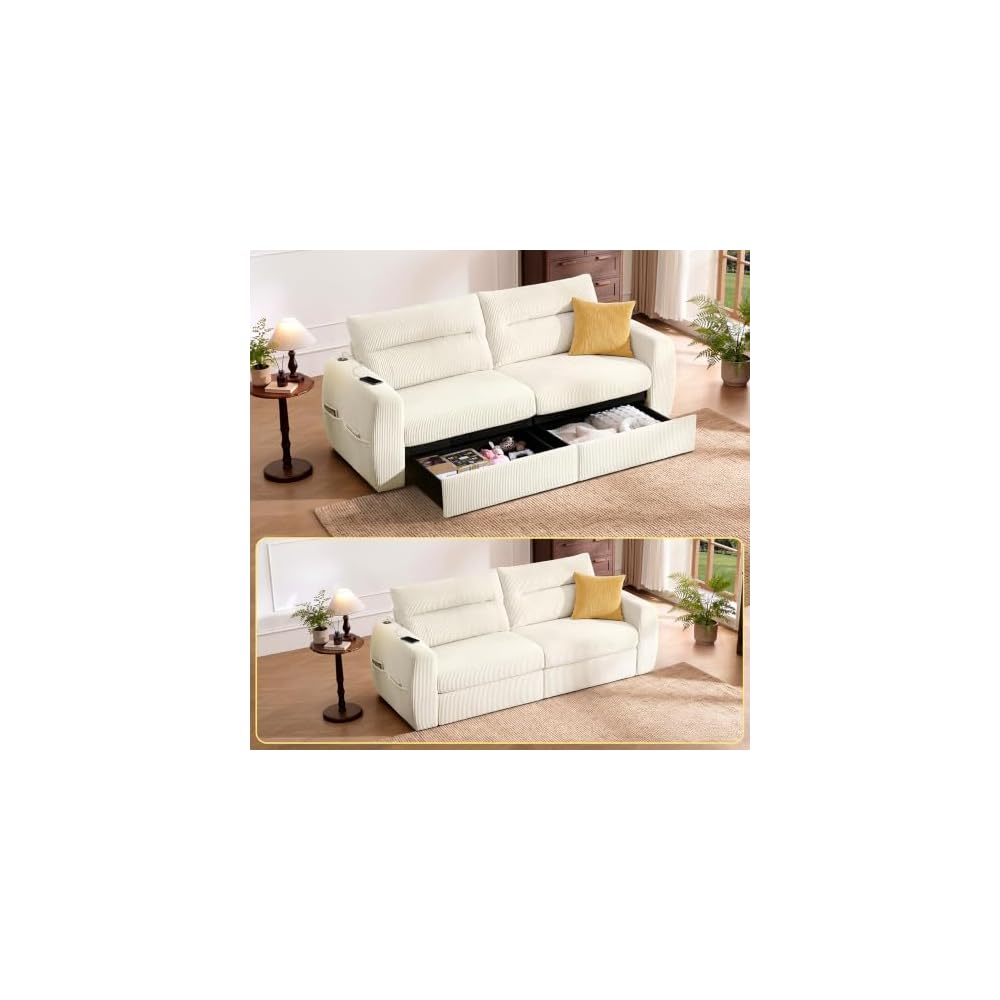 88.6" Modern Oversized Storage Loveseat Sofa Couches for Living Room, Beige