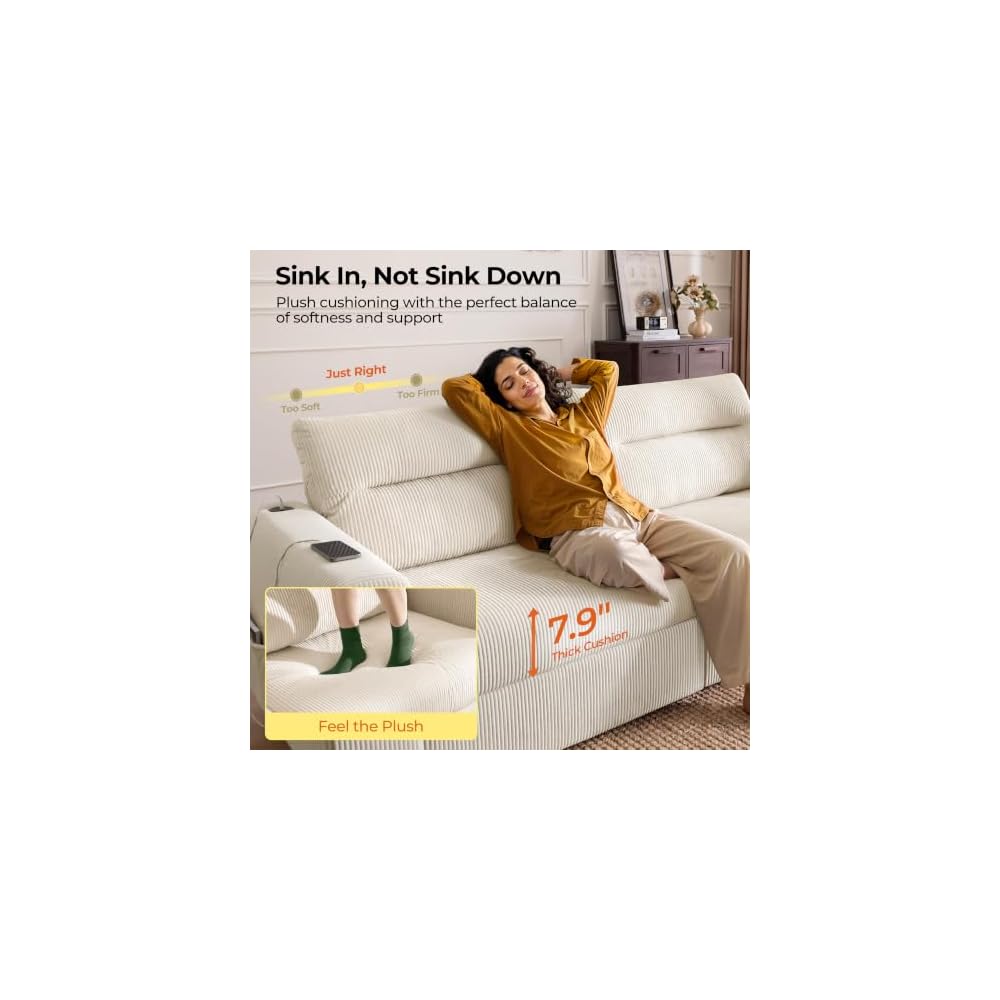 88.6" Modern Oversized Storage Loveseat Sofa Couches for Living Room, Beige