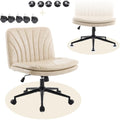 Criss Cross Chair with Wheels Dual Footrest, 300LBS Capacity Ergonomic Office Chair with 360° Swivel and Adjustable Reclining, Modern Rolling Desk Chair for Home Office Reading Corner