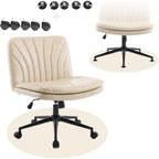 Criss Cross Chair with Wheels Dual Footrest, 300LBS Capacity Ergonomic Office Chair with 360° Swivel and Adjustable Reclining, Modern Rolling Desk Chair for Home Office Reading Corner